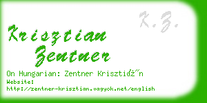 krisztian zentner business card